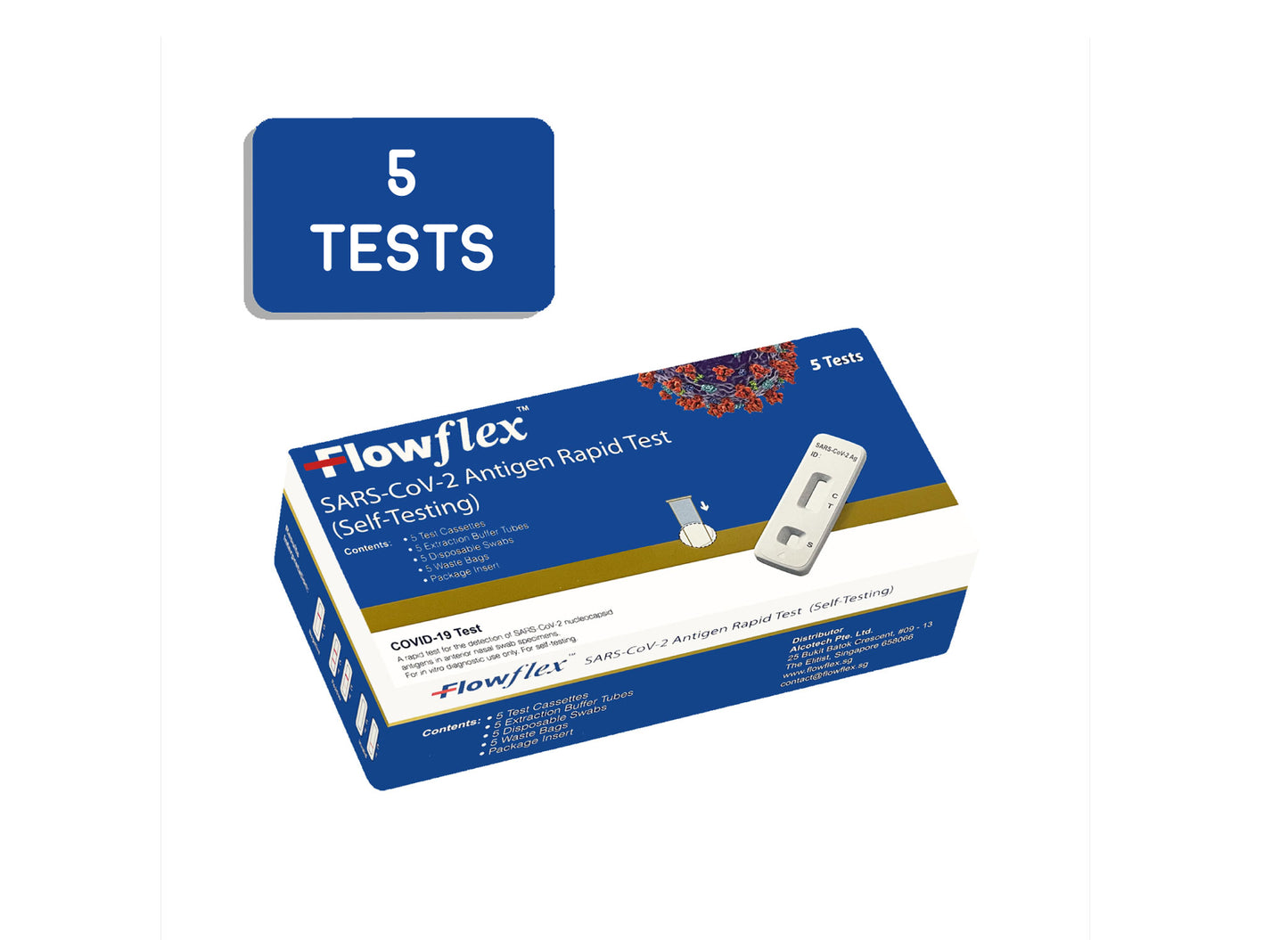 Flowflex™ COVID-19 ART Antigen Rapid Test Kit [5 Tests / Box]